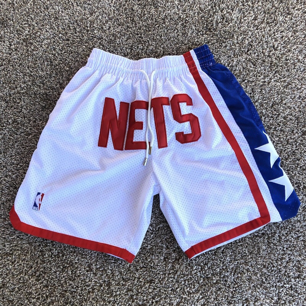 Just Don Brooklyn Nets NBA Shorts Mens Size Small Red White Blue Embroidered USA